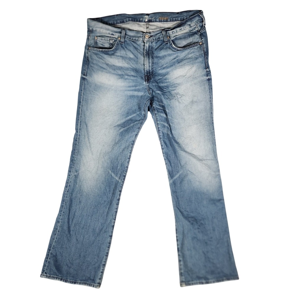 7 For All Mankind Relaxed Jeans Mens 38 Blue Excellent‎ Embroidered Back Pocket